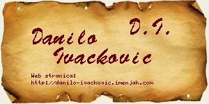 Danilo Ivačković vizit kartica